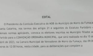 Edital de Convocação - MDB de Morro da Fumaça