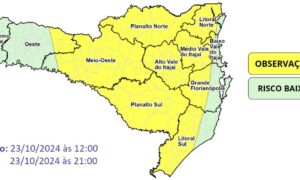 Temporais isolados e chuva pontualmente intensa nesta quarta-feira (23)