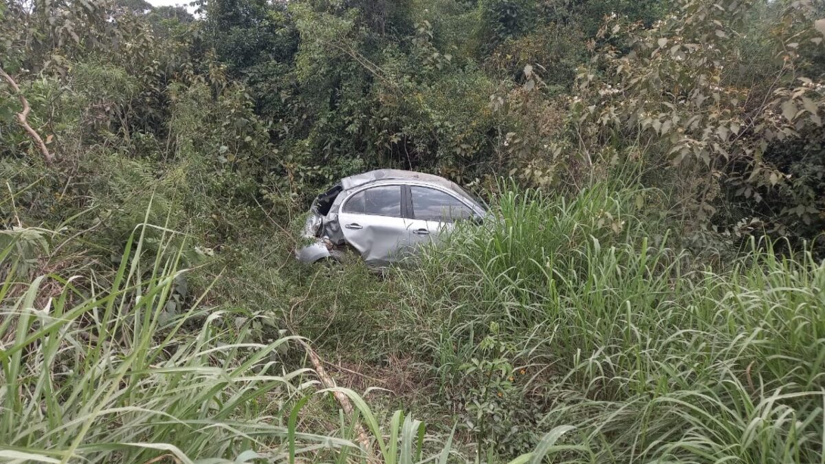 Capotamento deixa mulher ferida na Linha Cabral