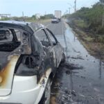 Bombeiros de Morro da Fumaça controlam fogo em veículo na SC-445